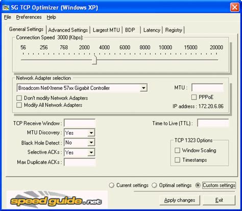 The TCP Optimizer is a free, easy Windows program that provides an intuitive interface for tuning and optimizing your Internet connection. The program can aid both the novice and the advanced user in tweaking related TCP/IP parameters in the Windows Registry, making it easy to tune your system to the type of Internet connection …